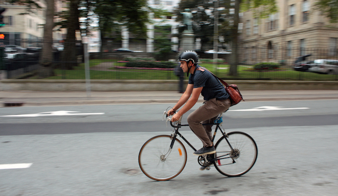 hollis street bicycle rider